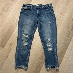Altar'd State Distressed Raw Hem Ankle Jeans